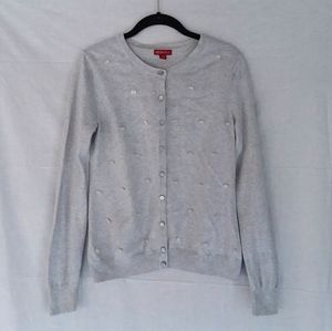 Merona Gray Cardigan with White Bows